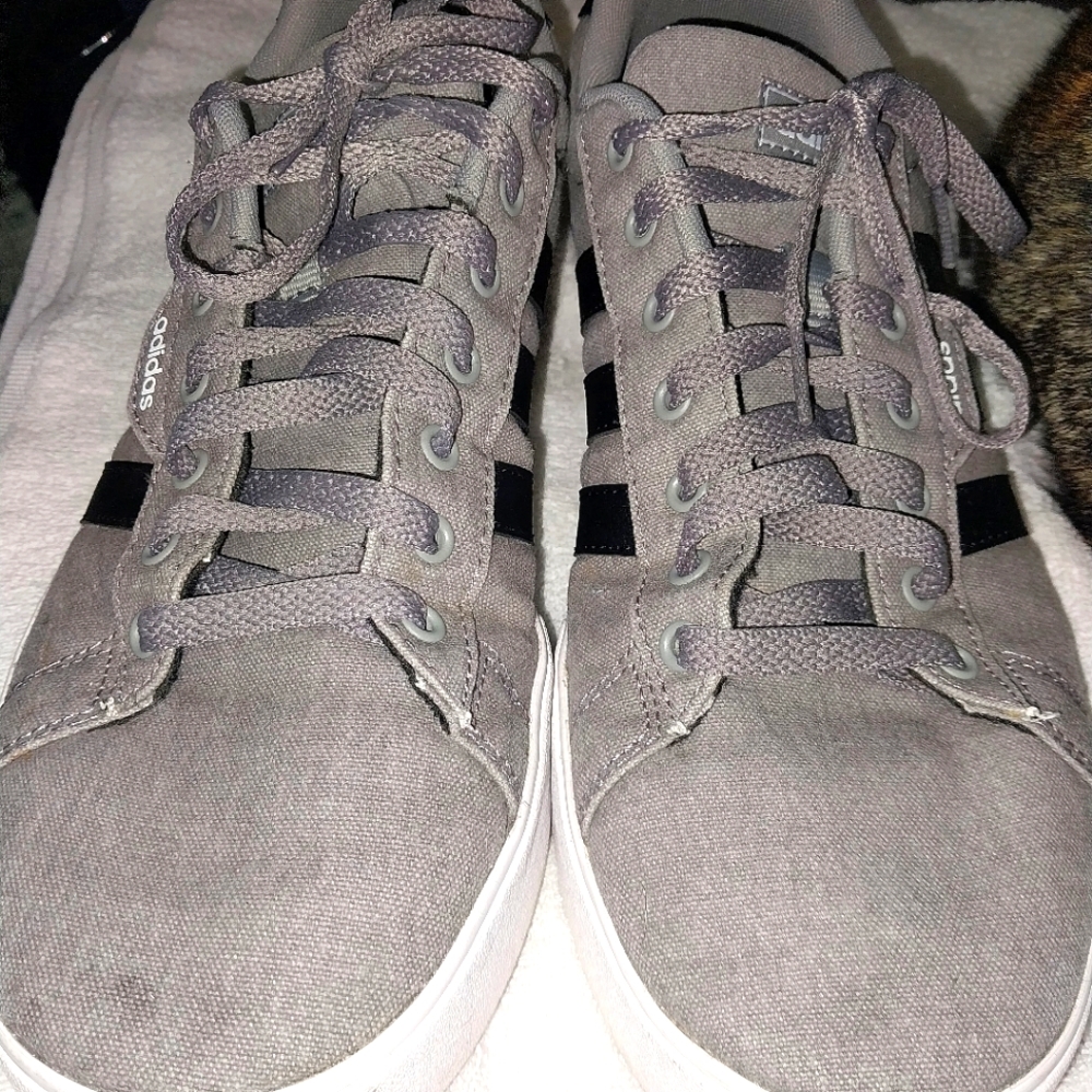 Adidas Gray and Black Sneakers with Classic Design Mens Size 11